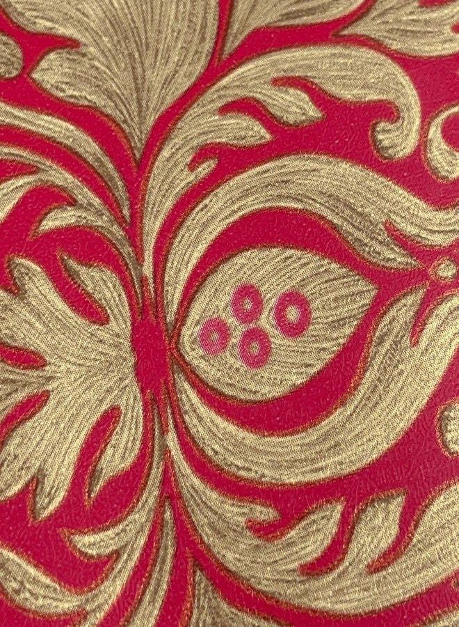 Yifasy Red Furniture Liner for Dresser Top Protector Gold Damask Removable Wallpaper Peel and Stick Drawer Shelving Paper 17.7 inch Wide (M-236.2x17.7 Inch) - Image 5